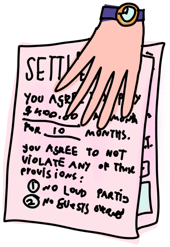 Illustration for Review a settlement offer before an eviction hearing